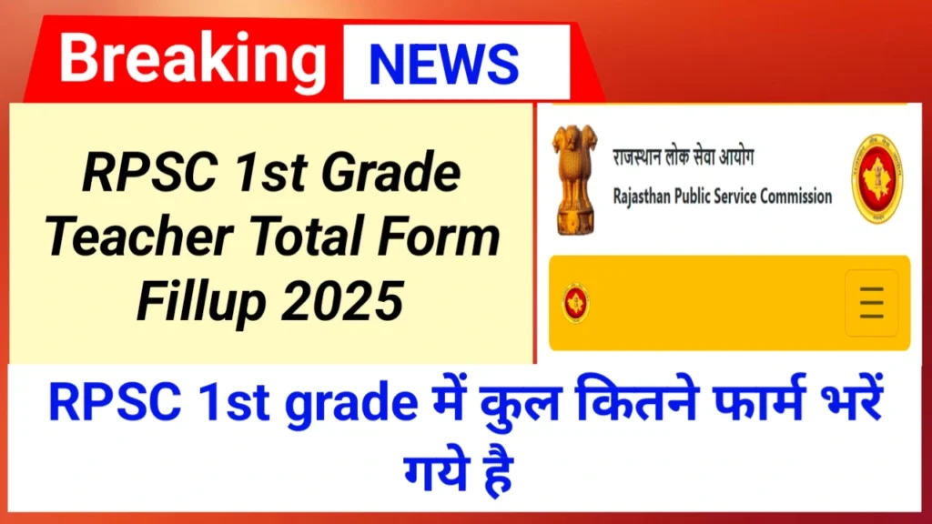 RPSC 1st Grade Bharti 2025 में कुल कितने फार्म भरें गये है | RPSC 1st Grade Bharti Total Form Fillup 2025