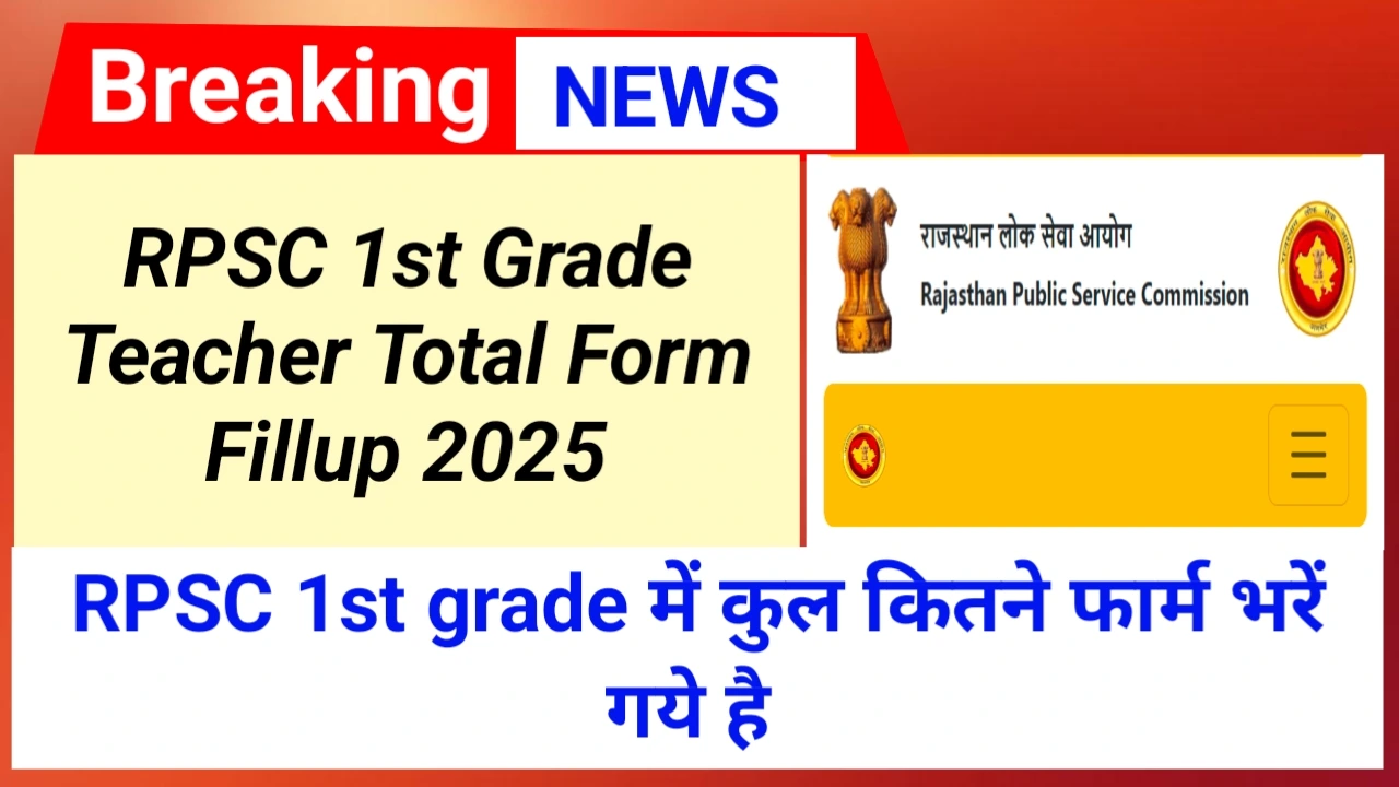 RPSC 1st Grade Bharti 2025 में कुल कितने फार्म भरें गये है | RPSC 1st Grade Bharti Total Form Fillup 2025